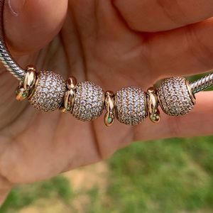 *RARE* PANDORA 4-14K PAVÉ CHARMS + 4-14K SPACERS